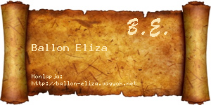 Ballon Eliza névjegykártya